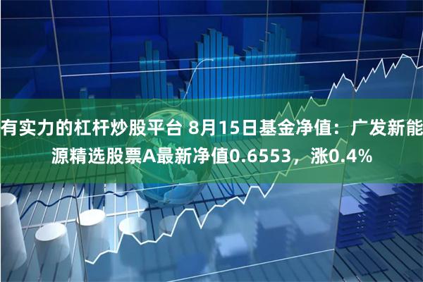 有实力的杠杆炒股平台 8月15日基金净值：广发新能源精选股票A最新净值0.6553，涨0.4%