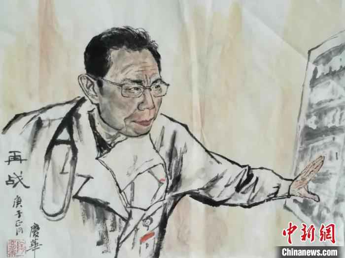 《再战》 受访者供图  浙江台州“老宅男”:60多天为逆行者“画像”90多幅